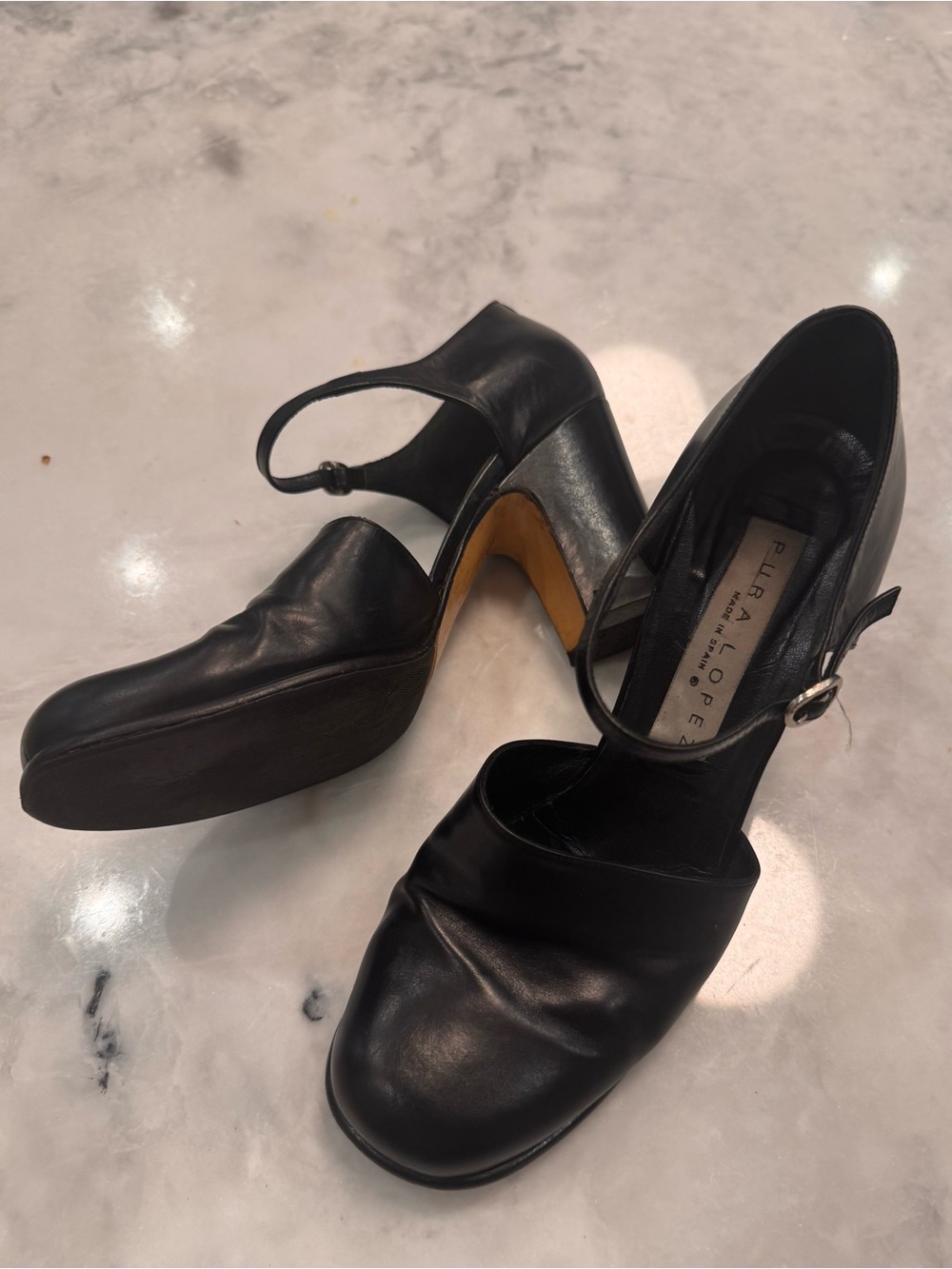 Pura Lopez Mary Jane Block Heel Pumps 3” Y2K IndieSleaze Eclectic Sz 9.5